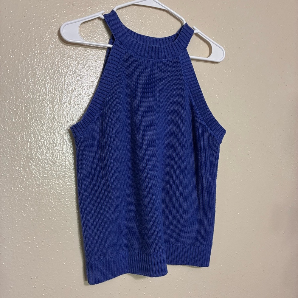 Old Navy Cropped Halter Top - Knit - Blue - Large